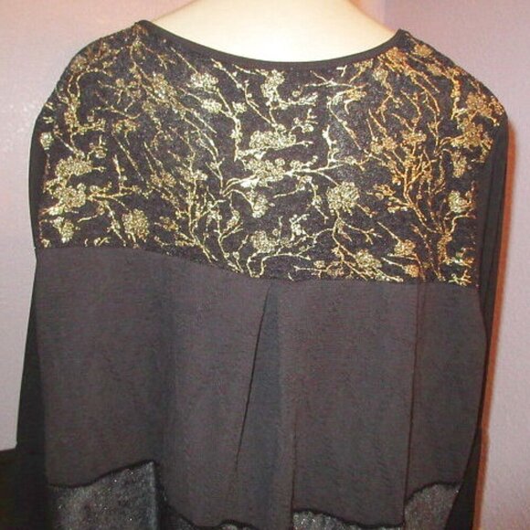 Calessa Mixed Media Tunic Top Size 2X Velvet Lace Embroidered Artsy Vamp Witchy - Picture 9 of 11
